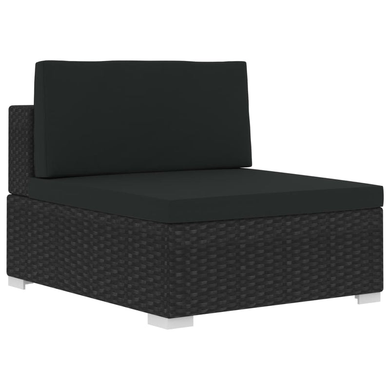 4 Piece Garden Sofa Set with Cushions Poly Rattan Black Payday Deals