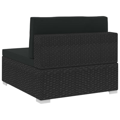 4 Piece Garden Sofa Set with Cushions Poly Rattan Black Payday Deals