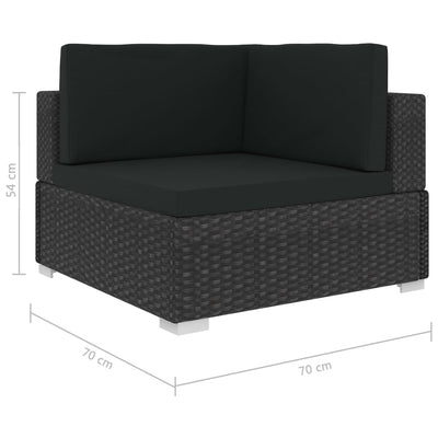 4 Piece Garden Sofa Set with Cushions Poly Rattan Black Payday Deals