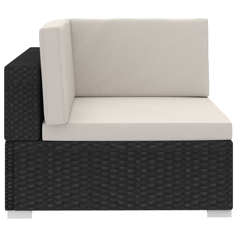 4 Piece Garden Sofa Set with Cushions Poly Rattan Black Payday Deals
