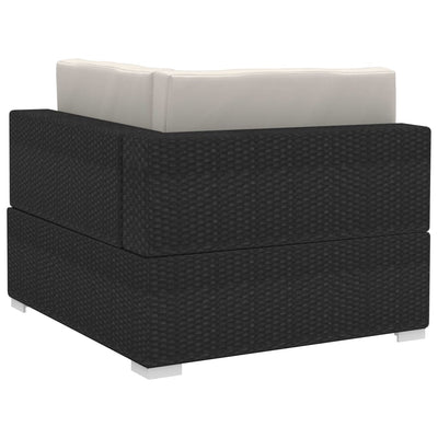 4 Piece Garden Sofa Set with Cushions Poly Rattan Black Payday Deals