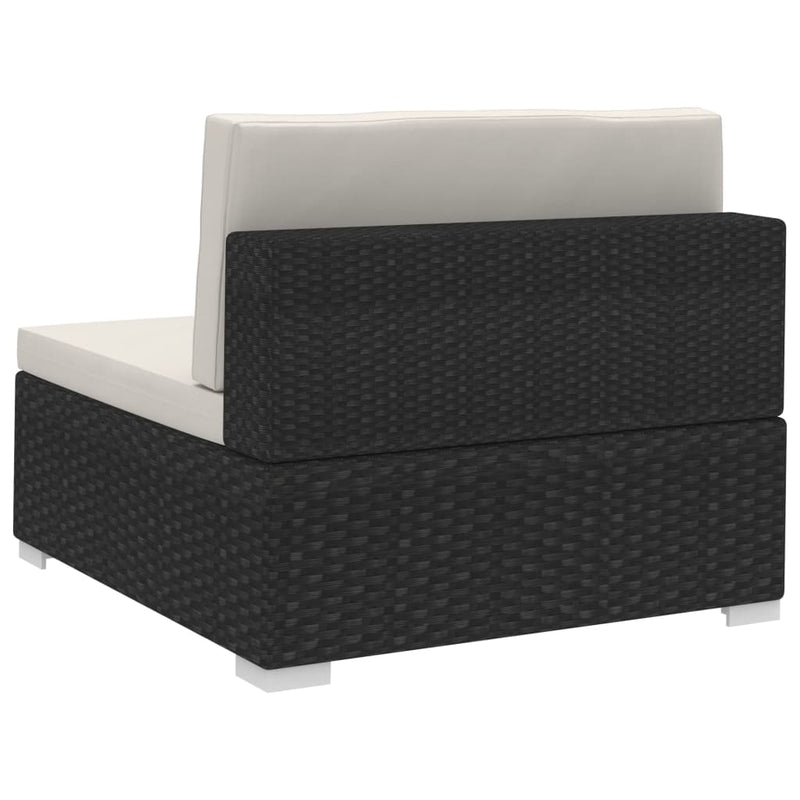 4 Piece Garden Sofa Set with Cushions Poly Rattan Black Payday Deals