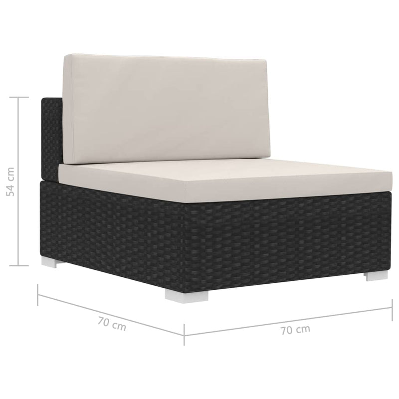 4 Piece Garden Sofa Set with Cushions Poly Rattan Black Payday Deals