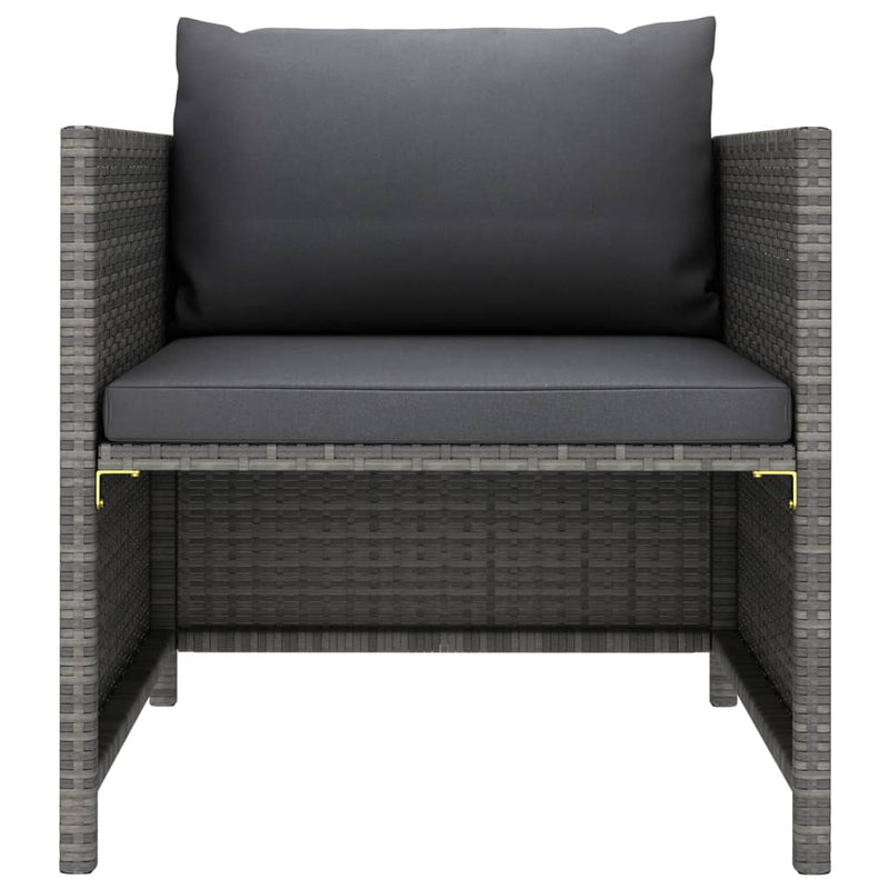 4 Piece Garden Sofa Set with Cushions Poly Rattan Grey Payday Deals
