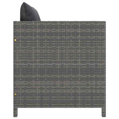 4 Piece Garden Sofa Set with Cushions Poly Rattan Grey Payday Deals