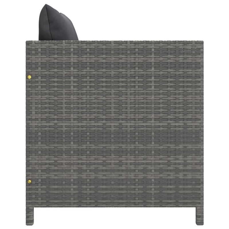 4 Piece Garden Sofa Set with Cushions Poly Rattan Grey Payday Deals