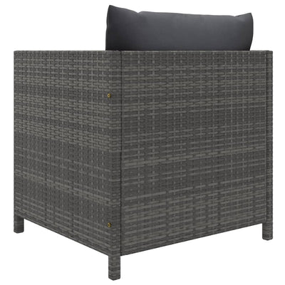 4 Piece Garden Sofa Set with Cushions Poly Rattan Grey Payday Deals
