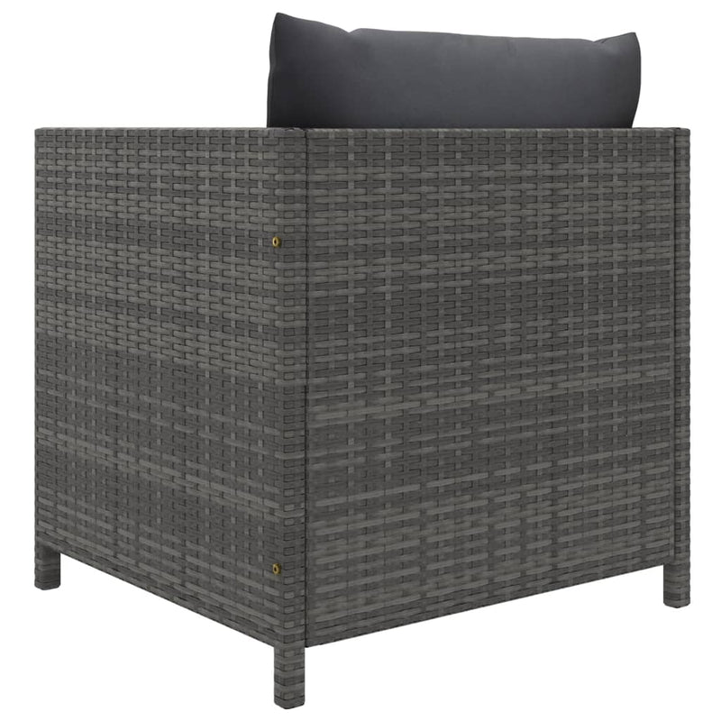 4 Piece Garden Sofa Set with Cushions Poly Rattan Grey Payday Deals