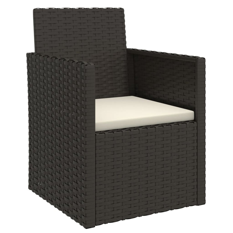 4 Piece Outdoor Lounge Set with Cushions Poly Rattan Black Payday Deals