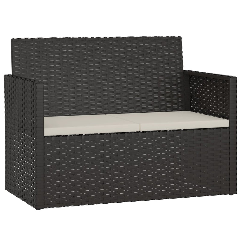 4 Piece Outdoor Lounge Set with Cushions Poly Rattan Black Payday Deals