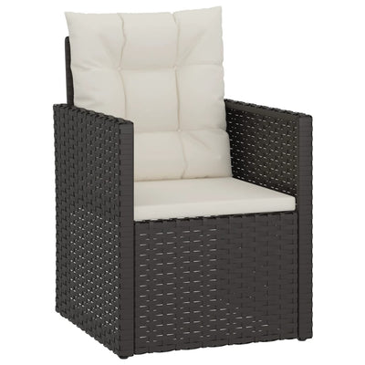 4 Piece Outdoor Lounge Set with Cushions Poly Rattan Black Payday Deals