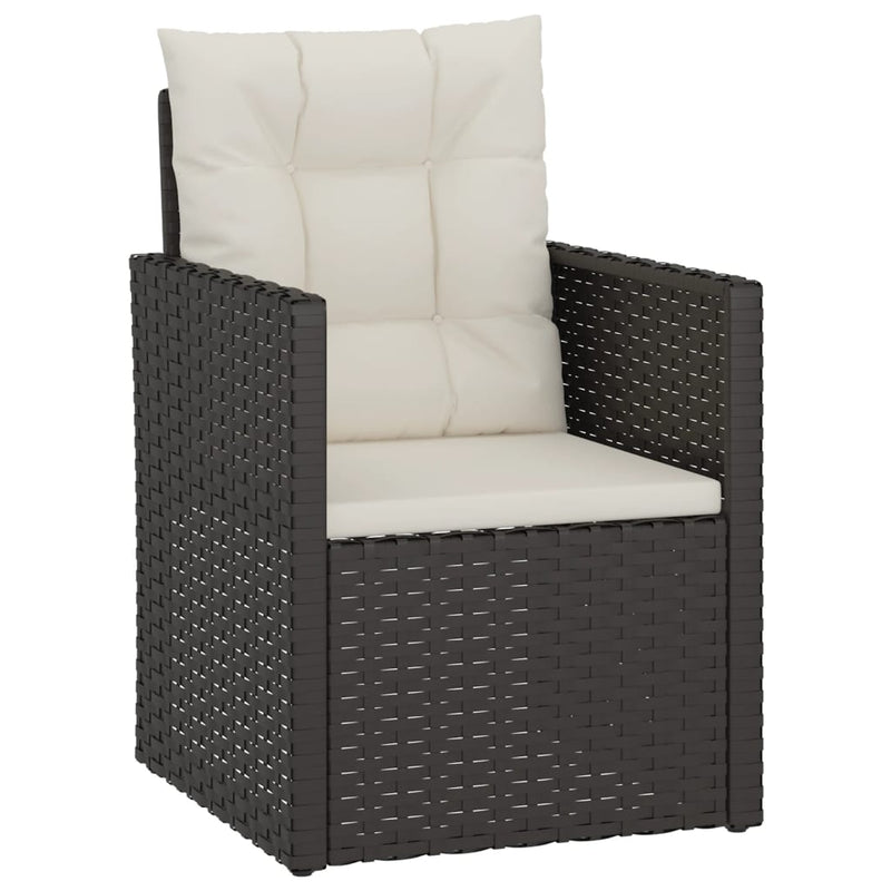 4 Piece Outdoor Lounge Set with Cushions Poly Rattan Black Payday Deals