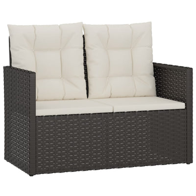 4 Piece Outdoor Lounge Set with Cushions Poly Rattan Black Payday Deals