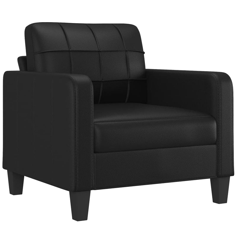 4 Piece Sofa Set with Cushions Black Faux Leather Payday Deals