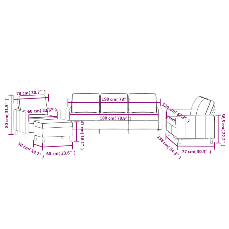 4 Piece Sofa Set with Cushions Black Velvet Payday Deals