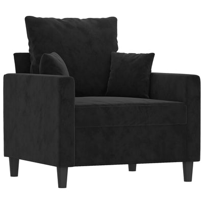 4 Piece Sofa Set with Cushions Black Velvet Payday Deals