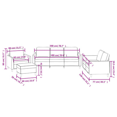 4 Piece Sofa Set with Cushions Cappuccino Faux Leather Payday Deals