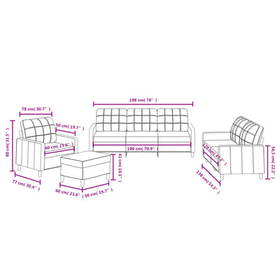 4 Piece Sofa Set with Cushions Dark Grey Fabric Payday Deals