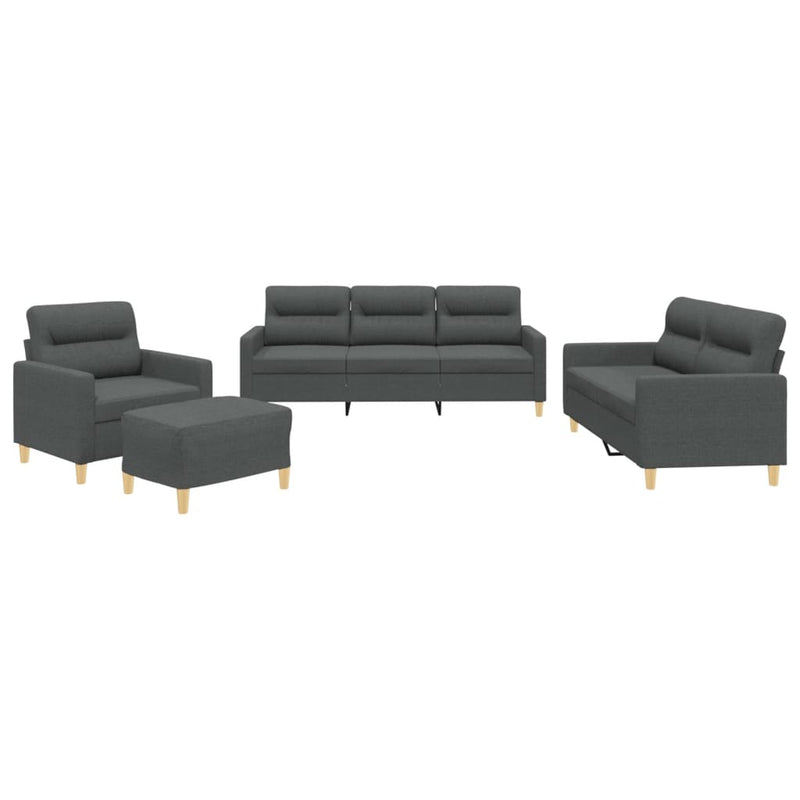 4 Piece Sofa Set with Cushions Dark Grey Fabric Payday Deals