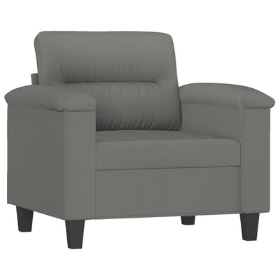 4 Piece Sofa Set with Cushions Dark Grey Microfibre Fabric Payday Deals