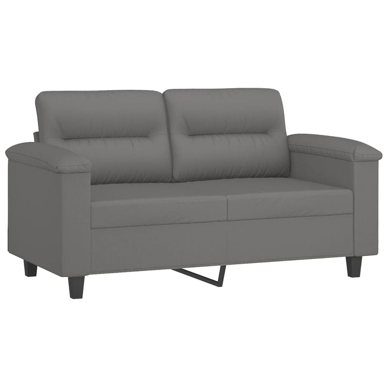 4 Piece Sofa Set with Cushions Dark Grey Microfibre Fabric Payday Deals