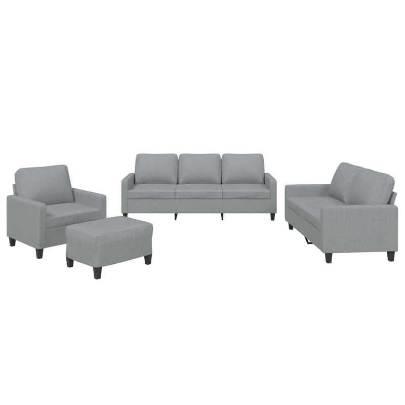 4 Piece Sofa Set with Cushions Light Grey Fabric Payday Deals