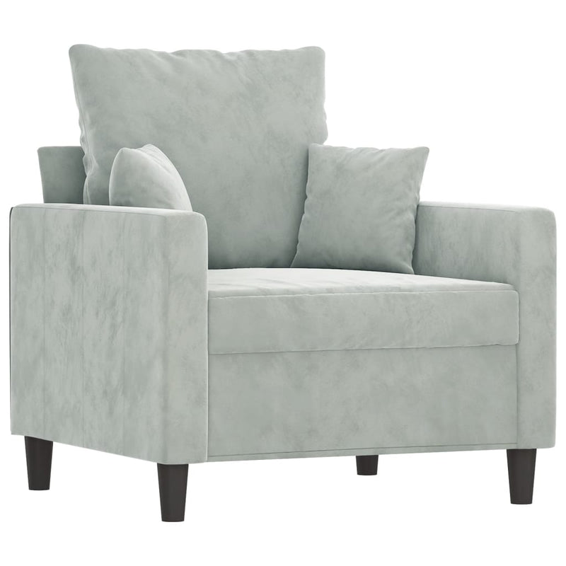 4 Piece Sofa Set with Cushions Light Grey Velvet Payday Deals