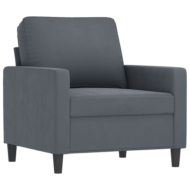 4 Piece Sofa Set with Pillows Dark Grey Velvet Payday Deals