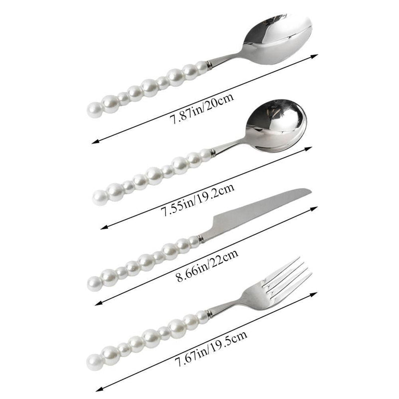 4 Piece Stainless Steel Pearl Handle Flatware Cutlery Set Come with Giftbox Payday Deals