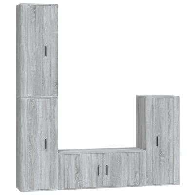4 Piece TV Cabinet Set Grey Sonoma Engineered Wood Payday Deals