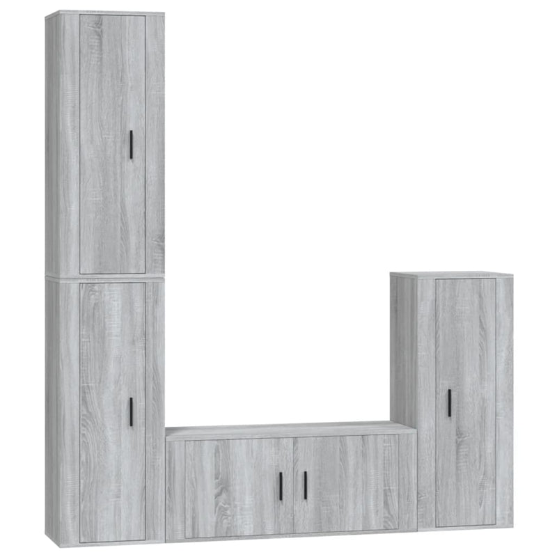 4 Piece TV Cabinet Set Grey Sonoma Engineered Wood Payday Deals