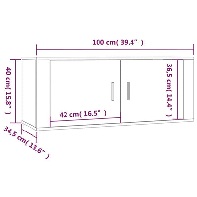 4 Piece TV Cabinet Set Grey Sonoma Engineered Wood Payday Deals