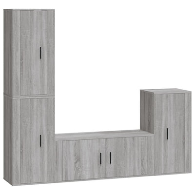 4 Piece TV Cabinet Set Grey Sonoma Engineered Wood Payday Deals