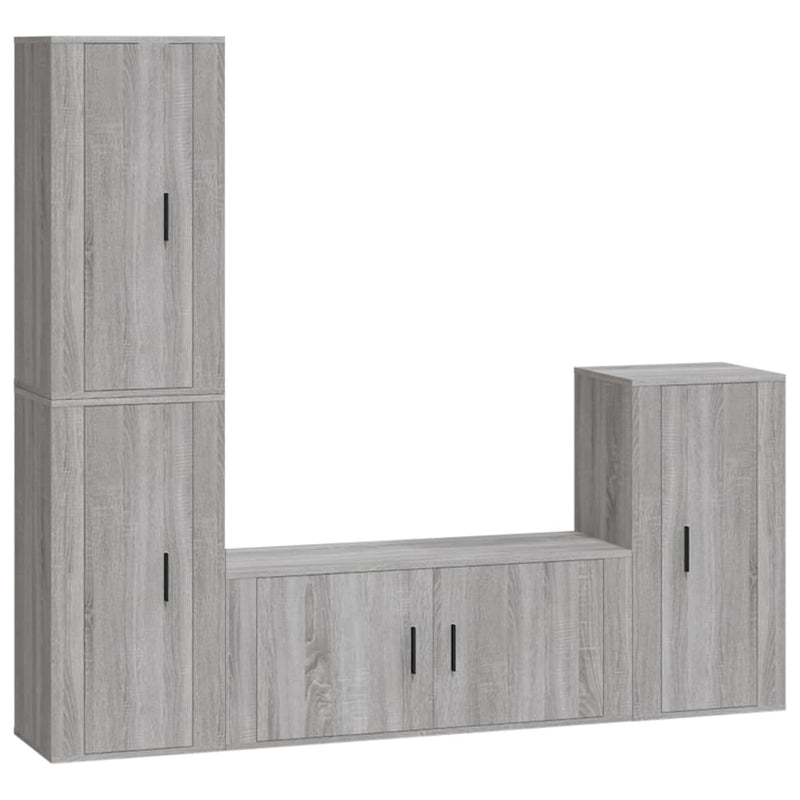 4 Piece TV Cabinet Set Grey Sonoma Engineered Wood Payday Deals