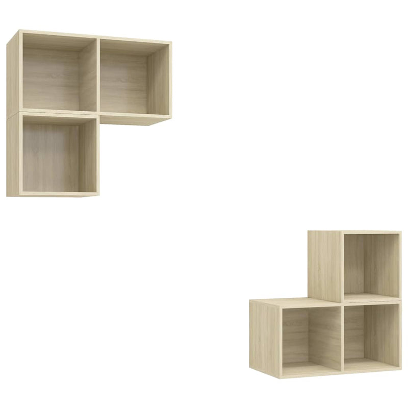 4 Piece TV Cabinet Set Sonoma Oak Engineered Wood Payday Deals