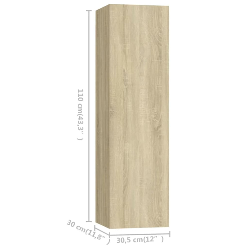 4 Piece TV Cabinet Set Sonoma Oak Engineered Wood Payday Deals