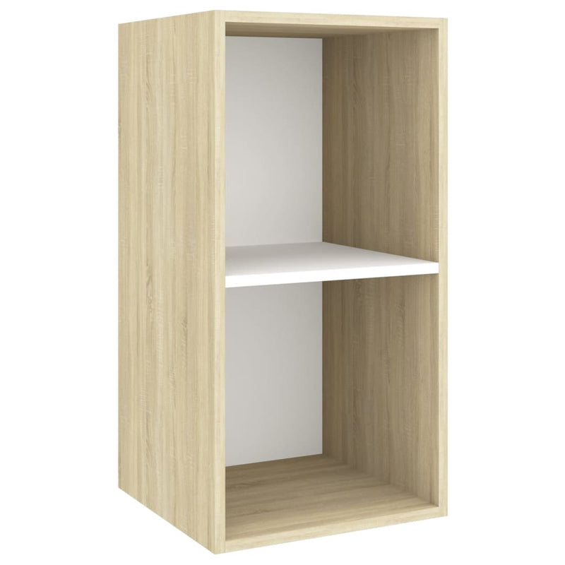 4 Piece TV Cabinet Set White and Sonoma Oak Engineered Wood ??805476+805485+2x805494) Payday Deals