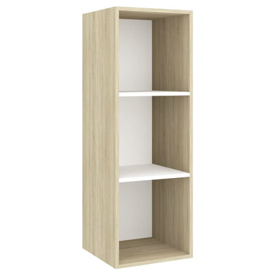 4 Piece TV Cabinet Set White and Sonoma Oak Engineered Wood ??805476+805485+2x805494) Payday Deals