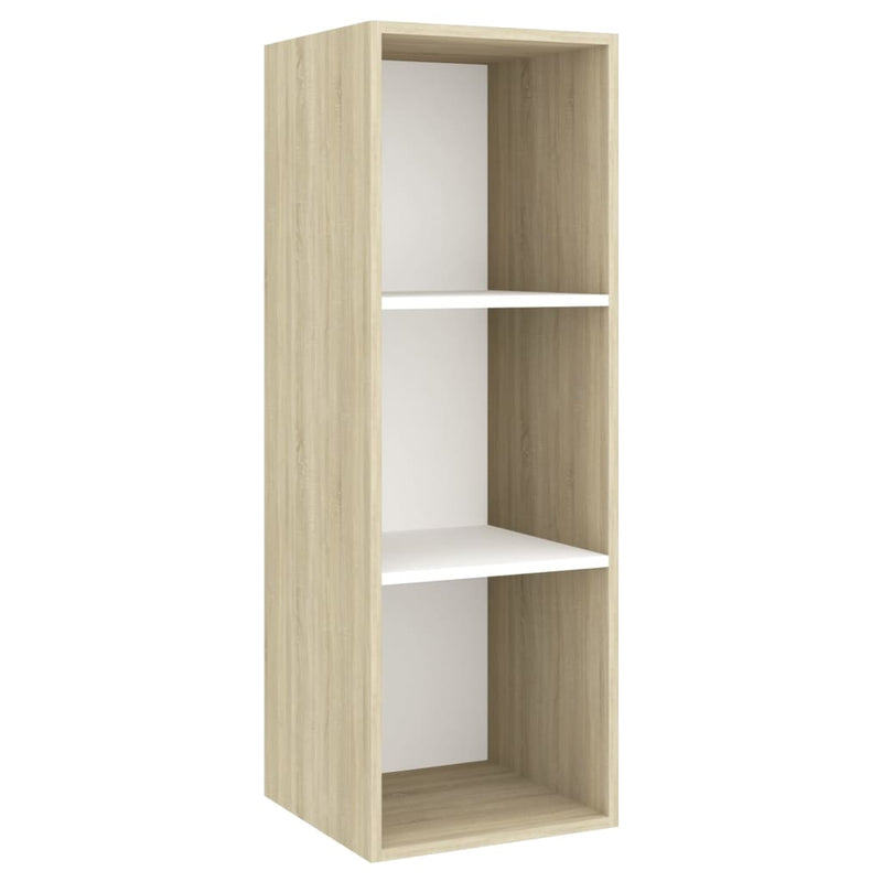 4 Piece TV Cabinet Set White and Sonoma Oak Engineered Wood ??805476+805485+2x805494) Payday Deals