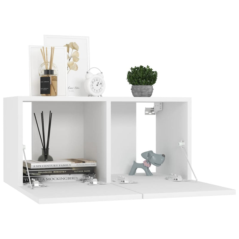 4 Piece TV Cabinet Set White Engineered Wood Payday Deals