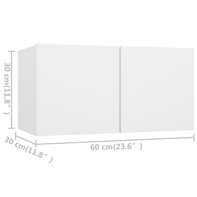 4 Piece TV Cabinet Set White Engineered Wood Payday Deals