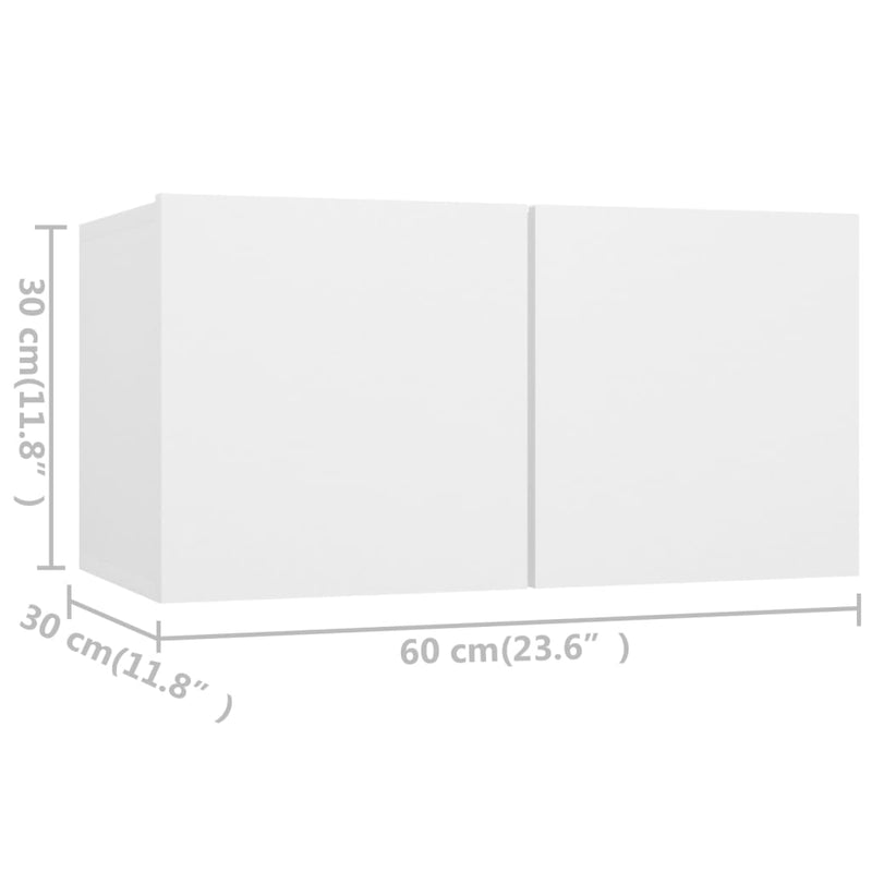 4 Piece TV Cabinet Set White Engineered Wood Payday Deals