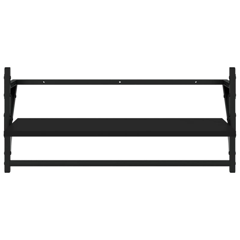 4 Piece Wall Shelf Set with Bars Black Engineered Wood Payday Deals