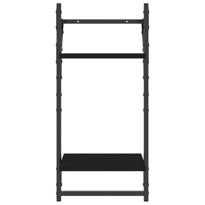 4 Piece Wall Shelf Set with Bars Black Engineered Wood Payday Deals