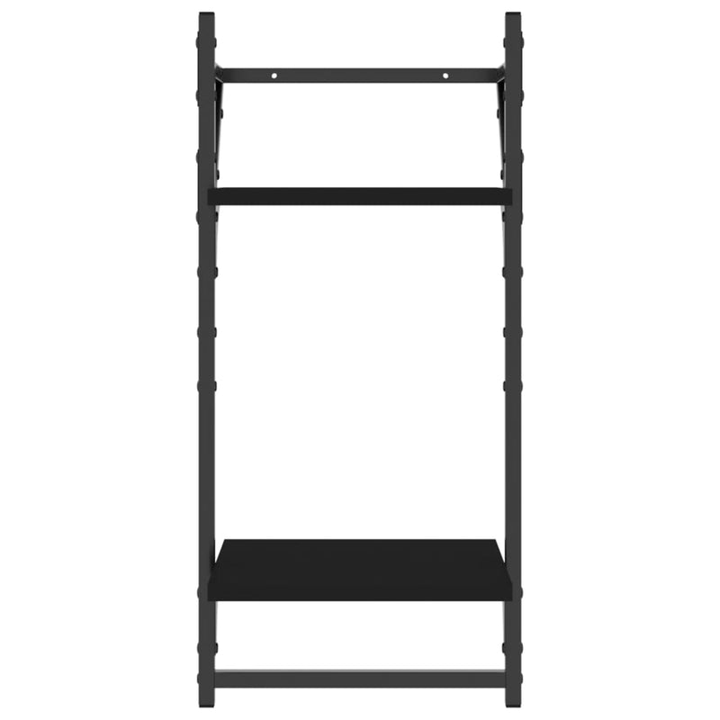 4 Piece Wall Shelf Set with Bars Black Engineered Wood Payday Deals