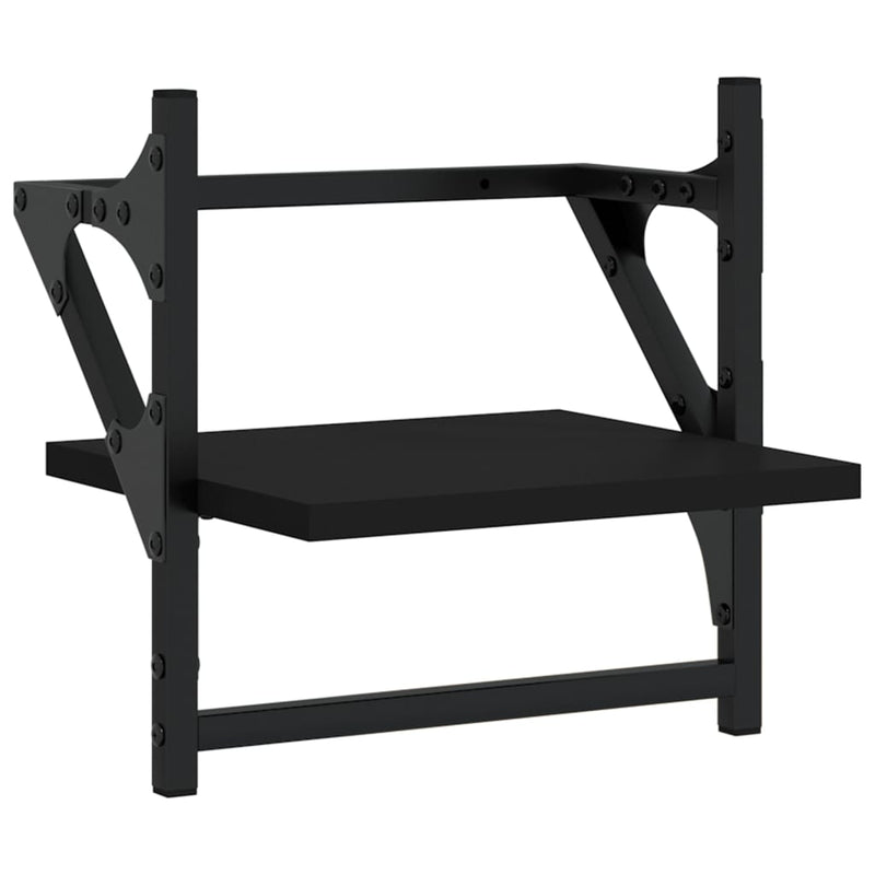 4 Piece Wall Shelf Set with Bars Black Engineered Wood Payday Deals