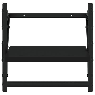 4 Piece Wall Shelf Set with Bars Black Engineered Wood Payday Deals