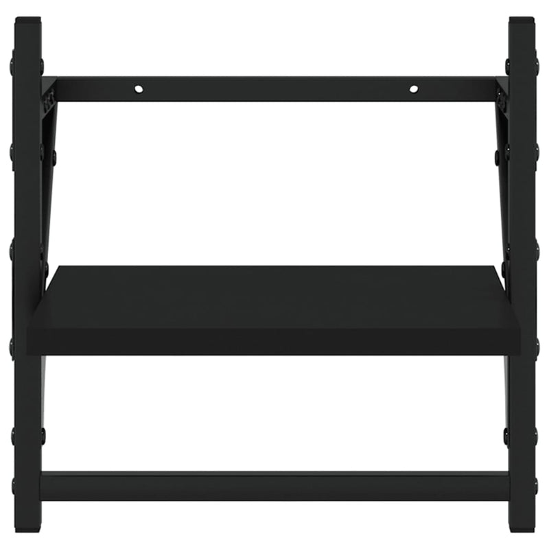 4 Piece Wall Shelf Set with Bars Black Engineered Wood Payday Deals