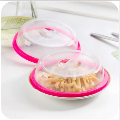 4 Sets Microwave Oven Plate Cover Non Stick Plastic Clear Dish Lid Table Dustproof Payday Deals