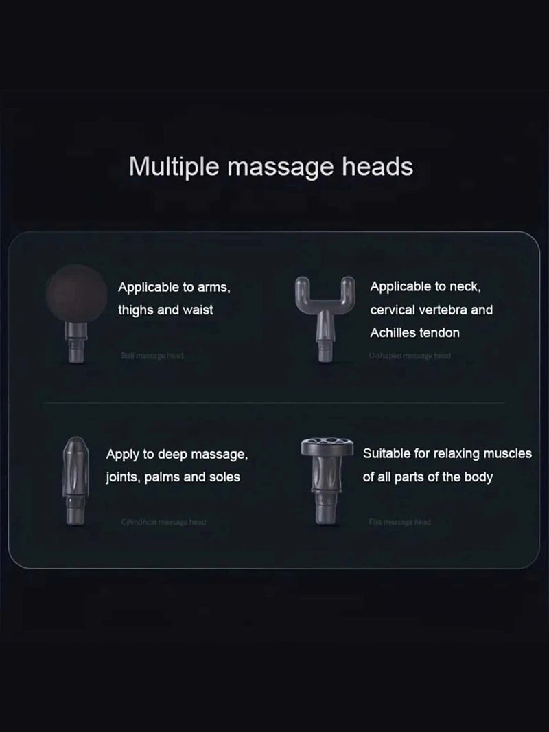 4 Speed Massage Gun 4 Heads Muscle Massage Chargeable Handheld Deep Tissue Payday Deals